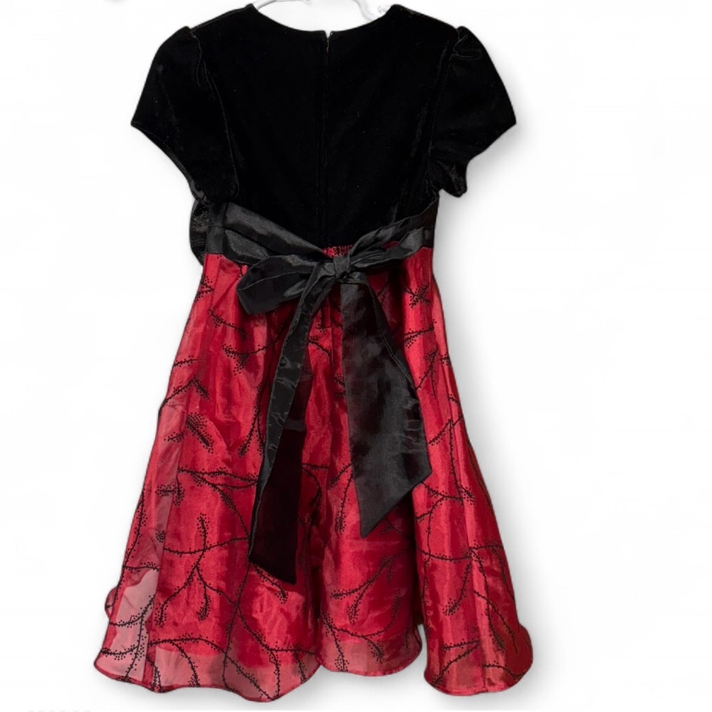 Sugar Plum Girls Velvet & Organza Holiday Dress - Size 5 - Picture 3 of 6